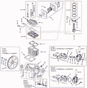 Page A Diagram and Parts List for CIQ70000PS 1999 Campbell Hausfeld Compressor